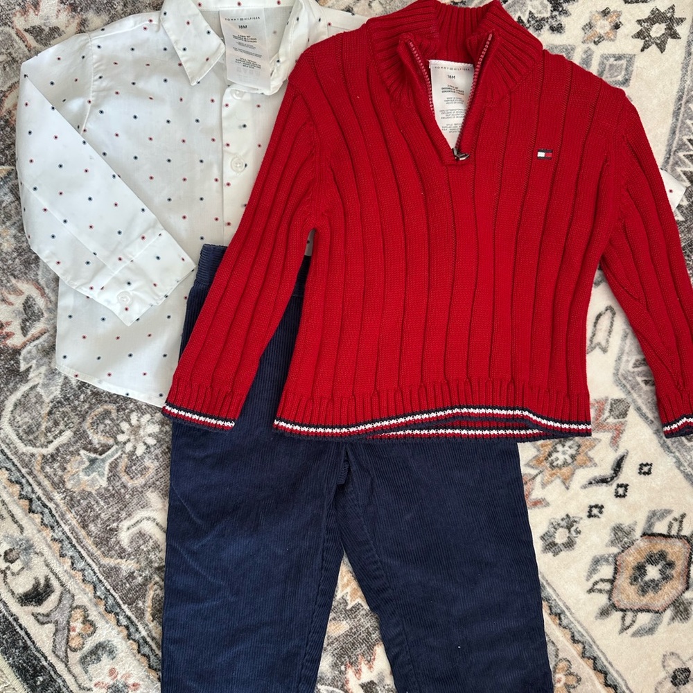 Tommy Hilfiger Red Sweater Set